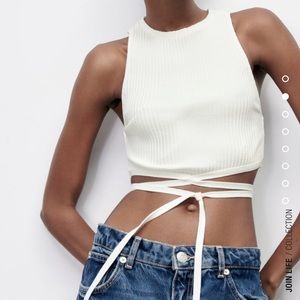 NWT Zara white crop top